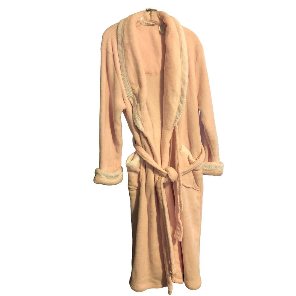 Jasmine Rose Intimates Extra Large Long Pink Rolled Collar Bath Robe